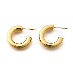Stämmige C-förmige Ohrstecker aus Messing&nbsp;X-EJEW-G297-03C-G