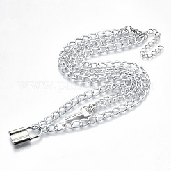 Collane a doppio strato in lega di zinco&nbsp;NJEW-N047-003-RS