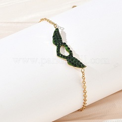 Valentinstag-Armband aus Edelstahl 304 mit Strassherz und Engelsflügeln&nbsp;SA-CBA5F76-01G