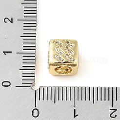 Messing Micro Pave klare Zirkonia europäische Perlen&nbsp;KK-K368-01G-11