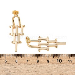 Orecchini a bottone con nappa triangolare in ottone&nbsp;EJEW-K309-17G