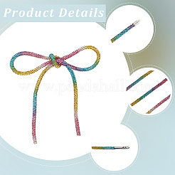 7.1 yarda de cordón redondo de caucho sintético con rhinestone de vidrio&nbsp;DIY-GF0013-74B