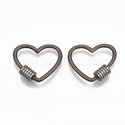 Ciondoli con moschettone a vite in ottone micro pavé trasparente con zirconi&nbsp;ZIRC-T010-11