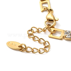 304 Edelstahl Pavé-Armbänder mit klaren Zirkonia-Gliedern&nbsp;LS-BJEW-C076-01A-G