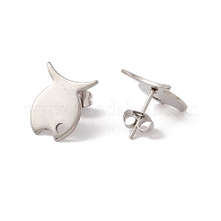 Boucles d'oreilles à tige en acier inoxydable 201 anti-ternissement avec trou&nbsp;EJEW-A071-11A-P