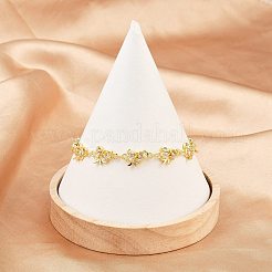 Messing-Gliederkettenarmbänder mit Mikropflaster und klarem Zirkonia für Damen&nbsp;BJEW-A090-10E-G