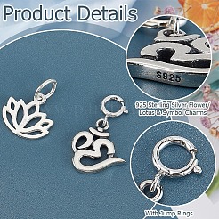 2 pieza 2 estilos 925 colgantes de plata esterlina&nbsp;STER-AR0001-07
