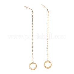 Aretes colgantes de cadena larga con anillo abierto&nbsp;EJEW-A067-10G