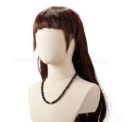 Collier rond en pierre de lave naturelle et perles de bois pour hommes femmes&nbsp;NJEW-JN03696