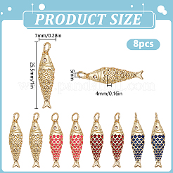 8 pièces 4 styles en laiton avec pendentifs en zircone cubique&nbsp;KK-DR0001-55