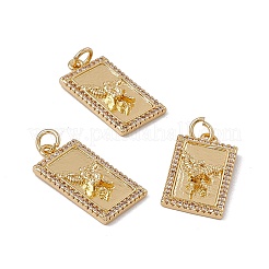 Pendenti in zirconi cubici trasparenti in micro pavè di ottone&nbsp;KK-G439-01G-01