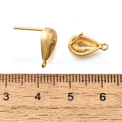 Pendientes con forma de lágrima de latón con micro pavé de circonitas cúbicas&nbsp;KK-B131-03G
