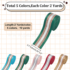 10 Yards 5 Farben Filigranes Polyester-Streifenband&nbsp;OCOR-WR0001-22
