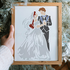 1 Set ausgehöhlte Zeichen- und Malschablonen mit Haustiermotiv zum Thema Hochzeit&nbsp;DIY-MA0004-94
