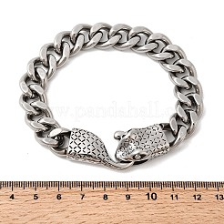 304 Edelstahl Cuban Link Kettenarmbänder für Unisex&nbsp;BJEW-A092-03P
