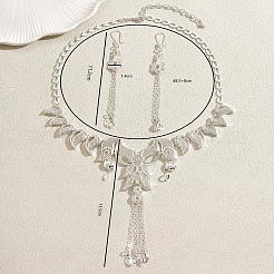 Elegante Legierung Schmetterling Quaste Ohrringe & Halsketten Sets für Hochzeit&nbsp;QJ0364