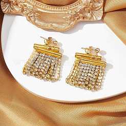 Boucles d'oreilles à pampilles et chaînes en strass&nbsp;EJEW-JE05472