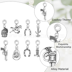 64 stücke 8 stil cowboy thema tibetischen stil legierung europäischen baumeln charme&nbsp;FIND-FH0006-43