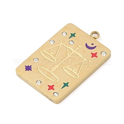 Pendentifs en strass en acier inoxydable 304&nbsp;STAS-D306-01G-G