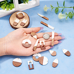 Pendentifs en résine & en bois&nbsp;RESI-TA0001-11