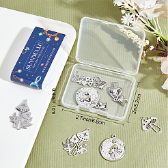16 Stück 8 Stil 201 & 304 Edelstahl-Charms&nbsp;STAS-SC0004-92
