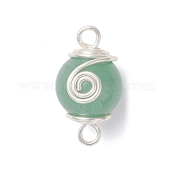 4 Stück 4 Stile runder natürlicher Karneol & Rosenquarz & Amethyst & grüner Aventurin runder Verbinder Charms&nbsp;PALLOY-TA00348-01