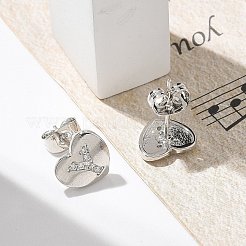 Boucles d'oreilles en laiton plaqué micro pavé de zircons cubiques transparents&nbsp;EJEW-K299-01P-Y