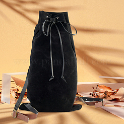 Mochilas con cordón de fibra flocada con correas de cuero PU y cierres de aleación&nbsp;ABAG-WH20019-02C