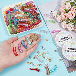 DIY-Sets zur Schmuckherstellung aus Acrylröhren und Messing-Strassperlen&nbsp;DIY-SP0002-18