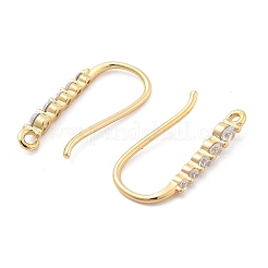 Messing Micro Pave klare Zirkonia Ohrring Haken&nbsp;KK-G516-06G