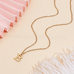 Collane con ciondolo a forma di lettera in acciaio inossidabile 304&nbsp;NJEW-LP0001-53B-G