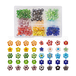 300pcs 10 Farben handgemachte Millefiori Glasperlen&nbsp;LAMP-TA0002-05