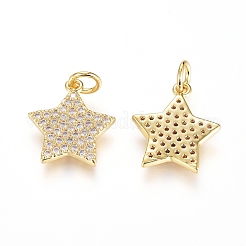 Pendentifs avec zircon cubiques à micro-pavés en laiton&nbsp;ZIRC-G166-29G