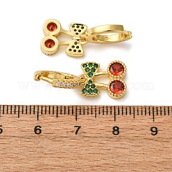 Micro ottone spianare zirconi Orecchini a cerchio&nbsp;EJEW-D322-11G-01