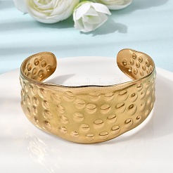 Bracelets manchettes larges en acier inoxydable 304&nbsp;BJEW-K264-08G