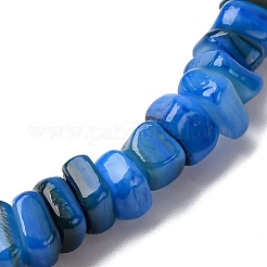 Braccialetti elastici in perline di conchiglie d'acqua dolce naturali tinte per uomo e donna&nbsp;BJEW-JB12477-01