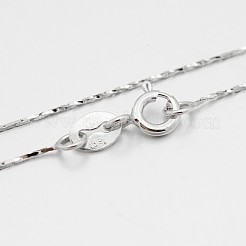 Anlaufschutz-Halsketten aus rhodiniertem Sterlingsilber mit 925 Boston-Gliederkette&nbsp;STER-M086-17B