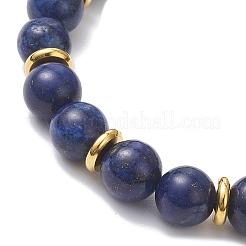 Bracelet extensible en perles de lapis-lazuli naturel&nbsp;BJEW-JB12895