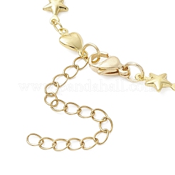 Messing Stern Herz Gliederkette Armband machen&nbsp;AJEW-JB01437