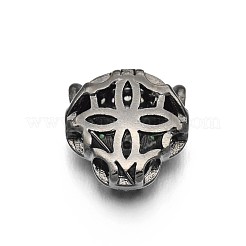 Crémaillère placage micro cuivres ouvrent zircone cubique léopard perles creuses&nbsp;ZIRC-I012-18B-RS