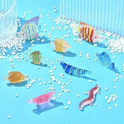 45 pz 9 stili di cabochon in resina trasparente a forma di pesce&nbsp;CRES-CJZ0009-01