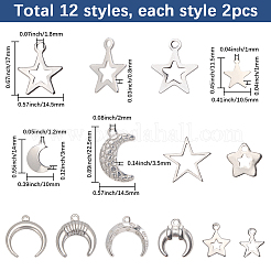 24pcs 12 styles pendentifs en acier inoxydable&nbsp;DIY-SC0029-61