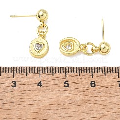 Ohrstecker aus Messing mit Mikropavé und Zirkonia für Damen&nbsp;EJEW-A167-10G