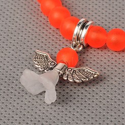 Dehnbare Milchglasperlen Kinder Charm Armbänder für den Kindertag&nbsp;BJEW-JB01769