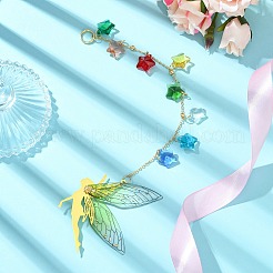 Décoration pendentif fée en laiton et résine époxy transparente&nbsp;HJEW-JM02635-01