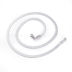 Collares de cadena de serpiente de acero inoxidable 304 que no se deslustran&nbsp;NJEW-O058-29P
