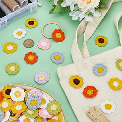 64 Stück 8 Farben Blumen Polyester Bekleidungszubehör&nbsp;DIY-FG0008-54
