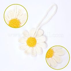 2 decorazione a forma di margherita in cotone all'uncinetto fatta a mano&nbsp;HJEW-FG0001-10