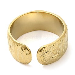 Anello polsino aperto testurizzato in acciaio inossidabile 304 per donna&nbsp;RJEW-I098-26G
