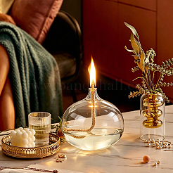 Candelabros de vidrio transparente con mecha de vela&nbsp;DIY-WH0308-996C